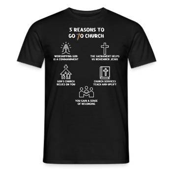5 raisons d’aller à l’église - T-shirt homme - noir - Devant - AI Model Male 178 light (178cm)