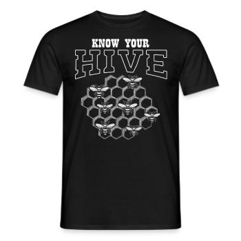 Wesentlicher Arbeiter, Biene, Imker, Wabe - Männer T-Shirt - Schwarz - Vorne - AI Model Male 178 light (178cm)