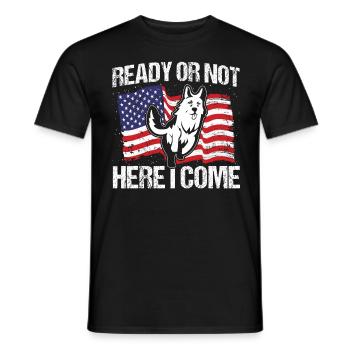 German Shepherd Police Dog Police Dog - Men's T-Shirt - black - Front - AI Model Male 178 light (178cm)
