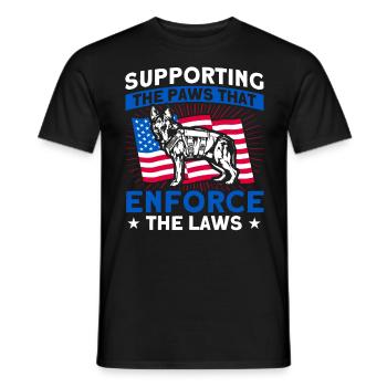 German Shepherd Police Dog Police Dog - Men's T-Shirt - black - Front - AI Model Male 178 light (178cm)
