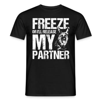German Shepherd Police Dog Police Dog - Men's T-Shirt - black - Front - AI Model Male 178 light (178cm)
