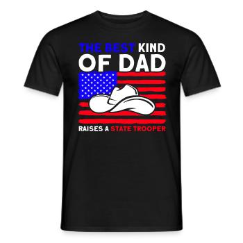 Papa Policier Du Service de Police Policier - T-shirt homme - noir - Devant - AI Model Male 178 light (178cm)