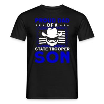 Fier papa Policier Du Service de Police Policier - T-shirt homme - noir - Devant - AI Model Male 178 light (178cm)