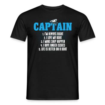 Amateurs de bateau Capitaine de bateau Capitaine Capitaines - T-shirt homme - noir - Devant - AI Model Male 178 light (178cm)