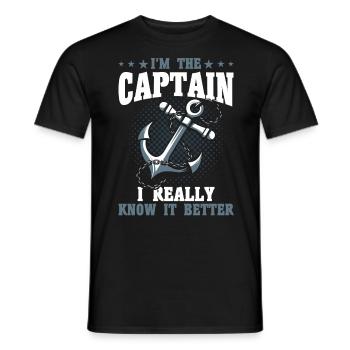 Amateurs de bateau Capitaine de bateau Capitaine Capitaines - T-shirt homme - noir - Devant - AI Model Male 178 light (178cm)