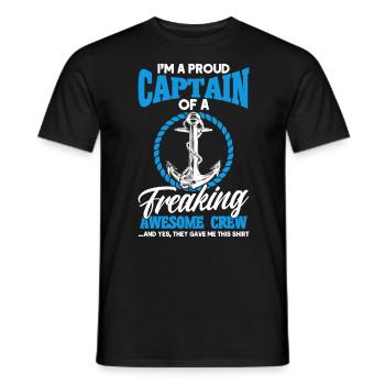 Amateurs de bateau Capitaine de bateau Capitaine Capitaines - T-shirt homme - noir - Devant - AI Model Male 178 light (178cm)