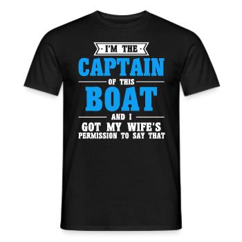 Femme Capitaine de bateau Capitaines - T-shirt homme - noir - Devant - AI Model Male 178 light (178cm)