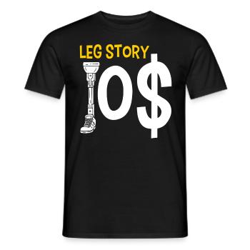 Handicap Amputee Amputation Prosthetic Leg - Men's T-Shirt - black - Front - AI Model Male 178 light (178cm)