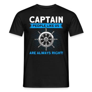 Amateurs de bateau Capitaine de bateau Capitaines - T-shirt homme - noir - Devant - AI Model Male 178 light (178cm)