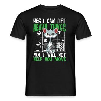 Yes I Can Lift Heavy Things! No I Will Not Help - Männer T-Shirt - Schwarz - Vorne - AI Model Male 178 light (178cm)