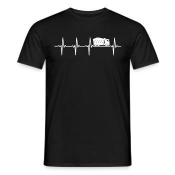 Tipper Truck Heartbeat Truck Dump Truck - Men's T-Shirt - black - Front - AI Model Male 178 light (178cm)