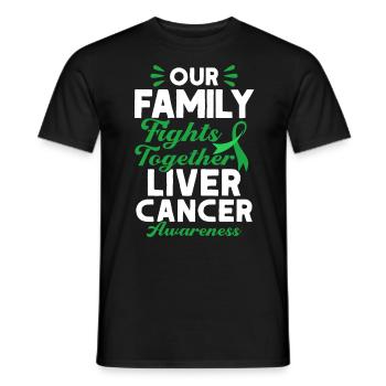 Our family fights liver cancer together - Men's T-Shirt - black - Front - AI Model Male 178 light (178cm)