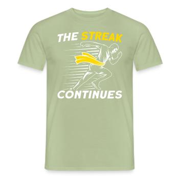 Motivation Streak Running Runner Marathon - T-shirt homme - vert sauge - Devant - AI Model Male 178 light (178cm)