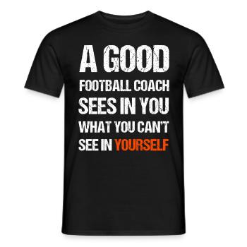 Un bon entraîneur de football - T-shirt homme - noir - Devant - AI Model Male 178 light (178cm)