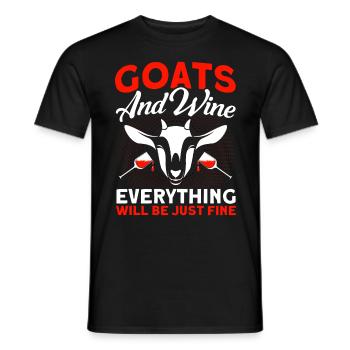 Vintage Retro Goat Breeder Goat Goat Lover - Men's T-Shirt - black - Front - AI Model Male 178 light (178cm)