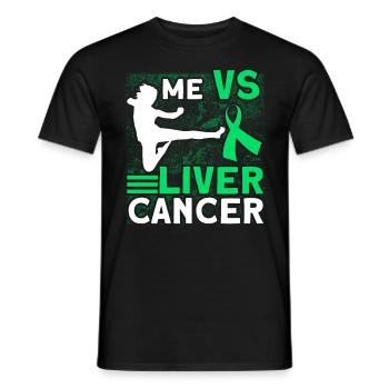 I against liver cancer Liver cancer - Men's T-Shirt - black - Front - AI Model Male 178 light (178cm)