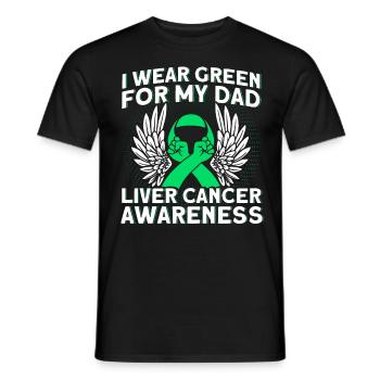 I wear green for my father liver cancer - Men's T-Shirt - black - Front - AI Model Male 178 light (178cm)