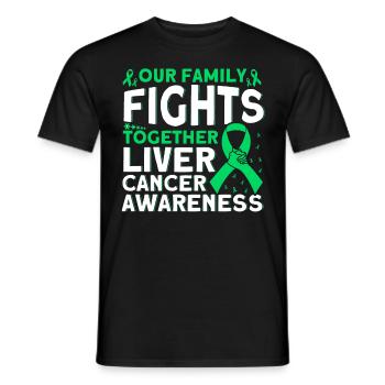 Our family fights liver cancer together - Men's T-Shirt - black - Front - AI Model Male 178 light (178cm)