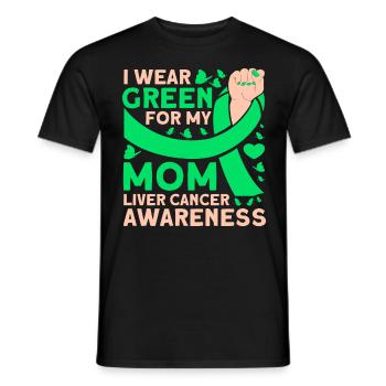 I wear green for my mother liver cancer - Men's T-Shirt - black - Front - AI Model Male 178 light (178cm)