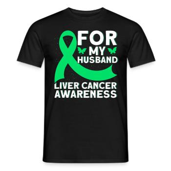 For my husband liver cancer - Men's T-Shirt - black - Front - AI Model Male 178 light (178cm)