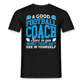 Un bon entraîneur de football - T-shirt homme - noir - Devant - AI Model Male 178 light (178cm)