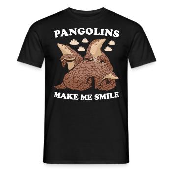 Les pangolins me font sourire Pangolin - T-shirt homme - noir - Devant - AI Model Male 178 light (178cm)