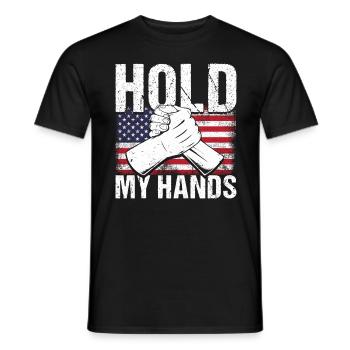 Tenez ma presse de bras à la main - T-shirt homme - noir - Devant - AI Model Male 178 light (178cm)