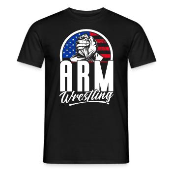 Arm press Arm press - Men's T-Shirt - black - Front - AI Model Male 178 light (178cm)