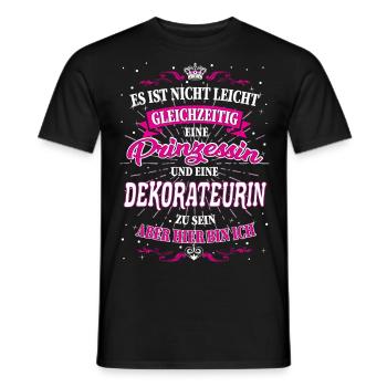 Dekorateurin und Prinzessin T-Shirt - Männer T-Shirt - Schwarz - Vorne - AI Model Male 178 light (178cm)