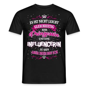 Influencerin und Prinzessin T-Shirt - Männer T-Shirt - Schwarz - Vorne - AI Model Male 178 light (178cm)