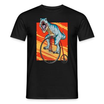 T-Rex Fahrrad Dinosaurier Hochrad Tyrannosaurus - Männer T-Shirt - Schwarz - Vorne - AI Model Male 178 light (178cm)