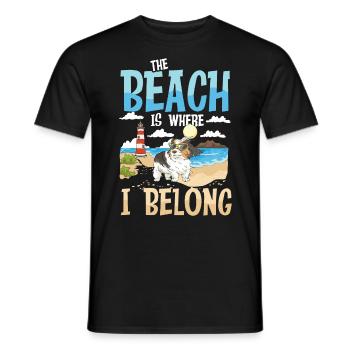 The Beach Is Where I Belong - Männer T-Shirt - Schwarz - Vorne - AI Model Male 178 light (178cm)