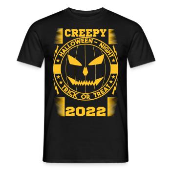 Creepy Halloween 2022 T-Shirt - Men's T-Shirt - black - Front - AI Model Male 178 light (178cm)