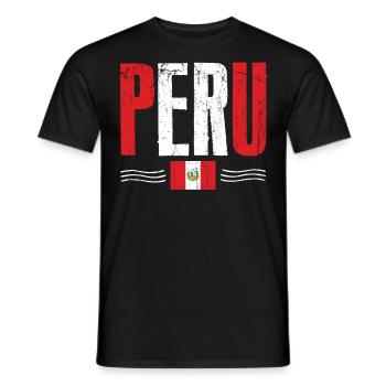 Peru Fan, Südamerika - Männer T-Shirt - Schwarz - Vorne - AI Model Male 178 light (178cm)