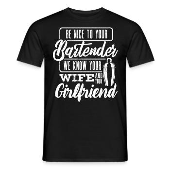 Bartender, Bartender Funny Quote - Men's T-Shirt - black - Front - AI Model Male 178 light (178cm)