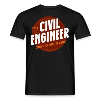 Je suis ingénieur civil - T-shirt homme - noir - Devant - AI Model Male 178 light (178cm)