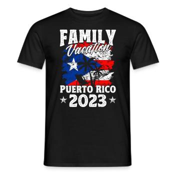 Familienurlaub Puerto Rico 2023 Puerto Rico - Männer T-Shirt - Schwarz - Vorne - AI Model Male 178 light (178cm)