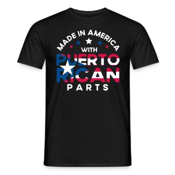 Né en Amérique avec des racines portoricaines - T-shirt homme - noir - Devant - AI Model Male 178 light (178cm)