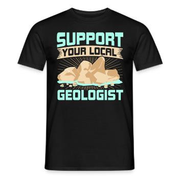 Soutenez votre géologue local - T-shirt homme - noir - Devant - AI Model Male 178 light (178cm)