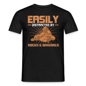 Leicht ablenkbar durch Gesteine & Mineralien - Männer T-Shirt - Schwarz - Vorne - AI Model Male 178 light (178cm)