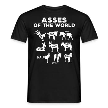 Ânes du monde, ânes - T-shirt homme - noir - Devant - AI Model Male 178 light (178cm)