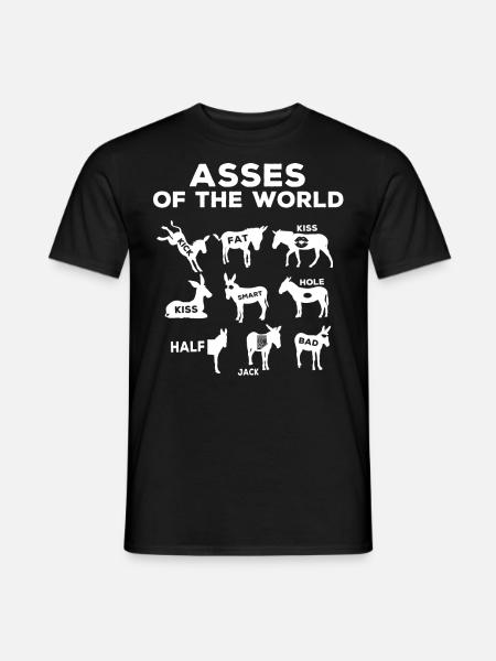 Ânes du monde, ânes - T-shirt homme - noir