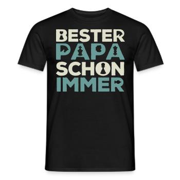 Schachvater, Schachspieler Geschenk, - Männer T-Shirt - Schwarz - Vorne - AI Model Male 178 light (178cm)