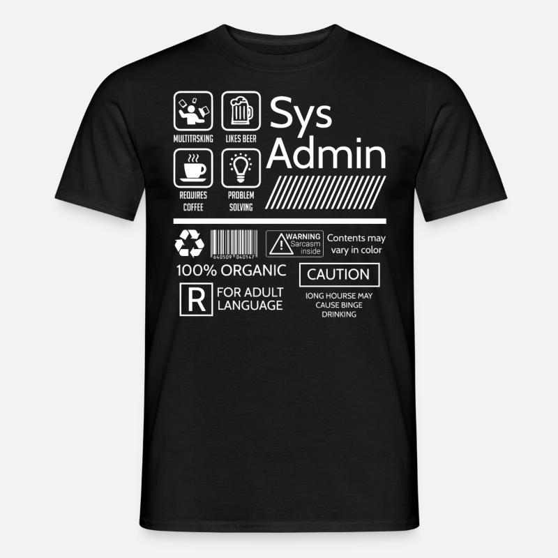 Administrateur système, Administrateur système - T-shirt homme - noir