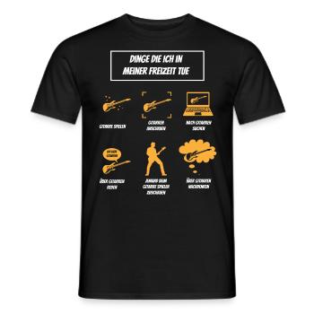Gitarre spielen, Gitarrenspieler, Gitarrist - Männer T-Shirt - Schwarz - Vorne - AI Model Male 178 light (178cm)