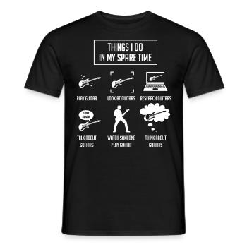 Gitarre spielen, Gitarrenspieler, Gitarrist - Männer T-Shirt - Schwarz - Vorne - AI Model Male 178 light (178cm)