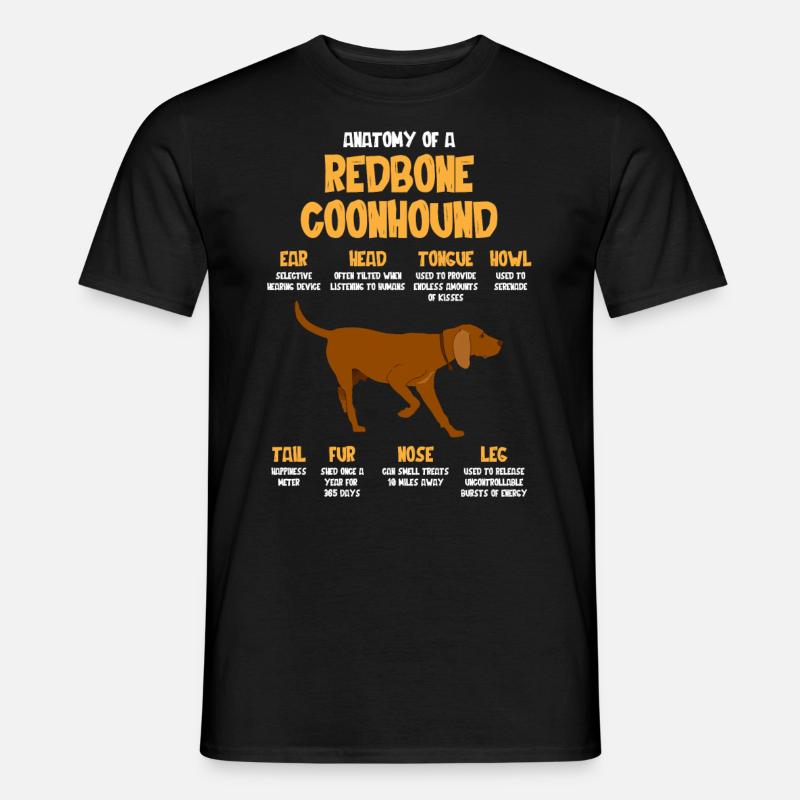 Anatomie Eines Redbone Coonhounds - Männer T-Shirt - Schwarz