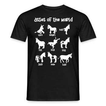 Donkeys of the world, donkeys - Men's T-Shirt - black - Front - AI Model Male 178 light (178cm)