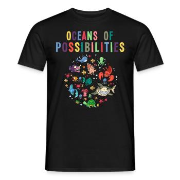 Océan de possibilités, lecteurs, lecture - T-shirt homme - noir - Devant - AI Model Male 178 light (178cm)