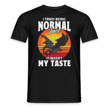 Ich habe einmal versucht normal zu sein Drache - Männer T-Shirt - Schwarz - Vorne - AI Model Male 178 light (178cm)
